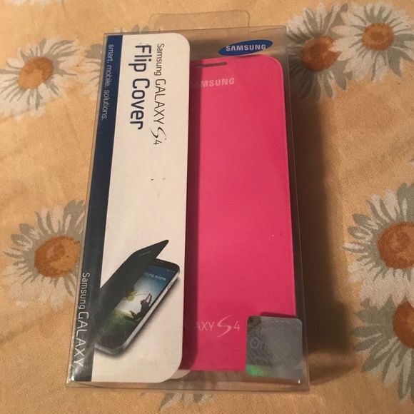 Pink Samsung Galaxy s4 brand new flip cover case - Picture 1 of 6